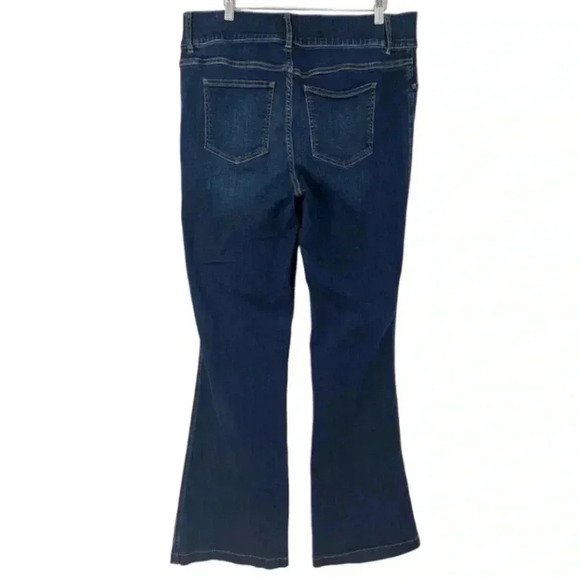 SPANX Flare Jeans Pull On Dark Wash Midnight Blue Plus Size 1X - Picture 8 of 16